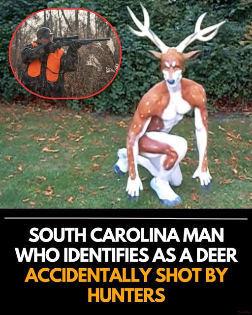 A bizarre incident in South Carolina drew national attention after a man wearing a full-body deer costume was reportedly mistaken for wildlife by hunters in a wooded area. The shooting occurred during active hunting conditions. 661028463 122125007121136073 4848438986991476011 n
