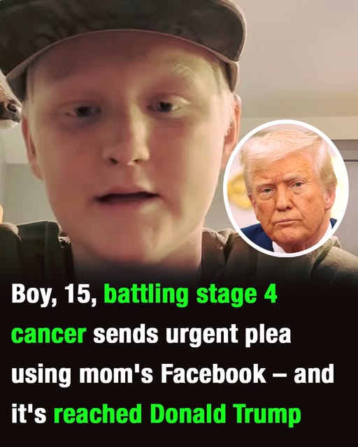 A 15-year-old boy fighting stage 4 cancer shared an urgent message through his mother’s Facebook account, which has now reportedly gained attention from Donald Trump. 686954909 122182693616789998 7861017195237238385 n