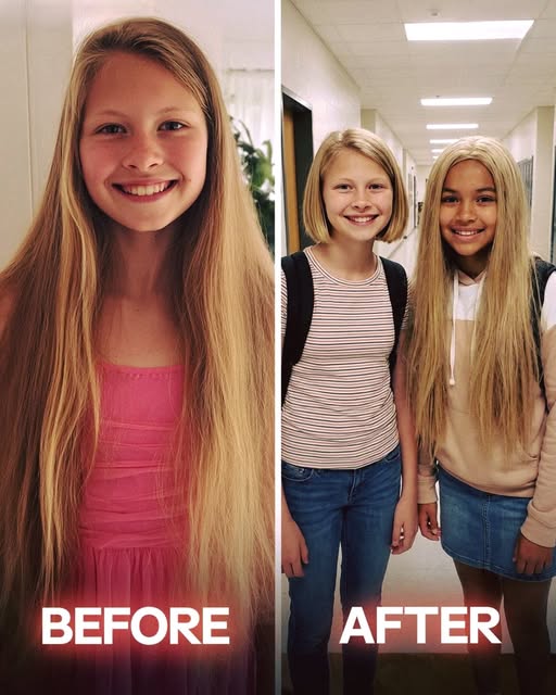 My 12-year-old daughter donated her hair to a girl with cancer—then we received a call from the principal asking us to come in immediately. 687822583 122182692494789998 3470224598203545512 n